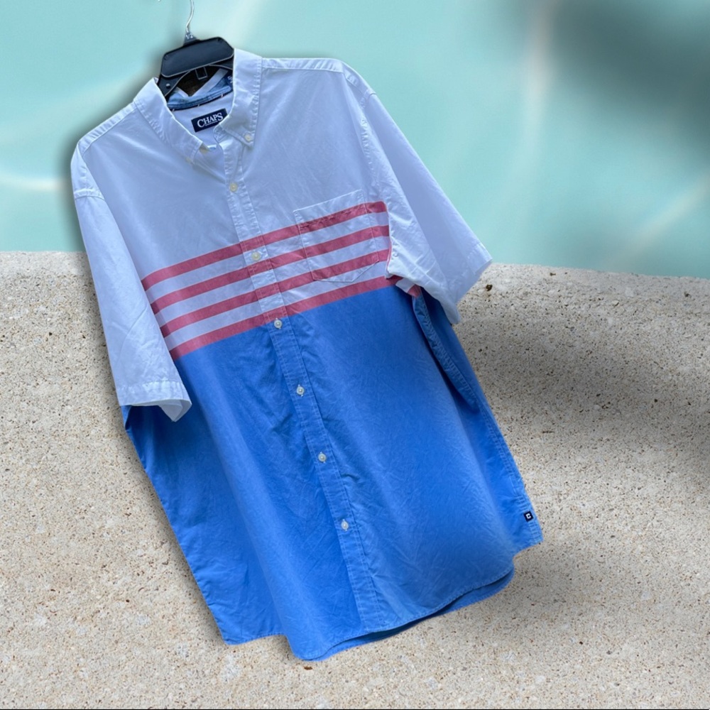 Chaps Short Sleeve Patriotic Shirt Size XXL - Picture 12 of 12